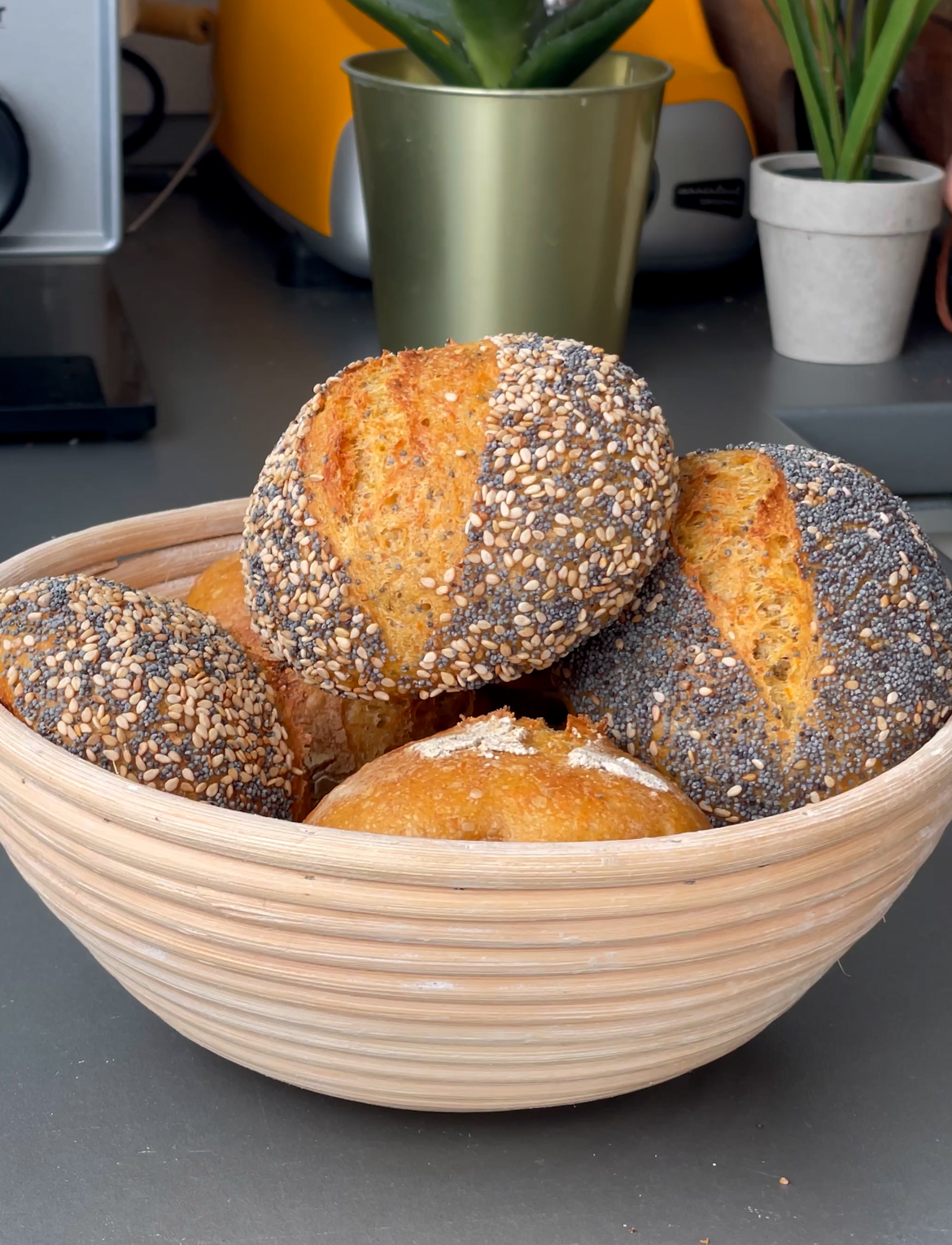 Frühlingsbrötchen Dinkel-Karotte - Jo Semola